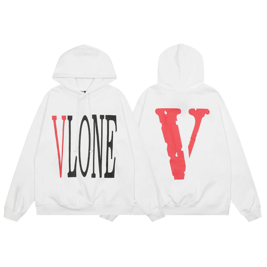 Vlone Friends Big V Logo American Style Unisex Hoodie